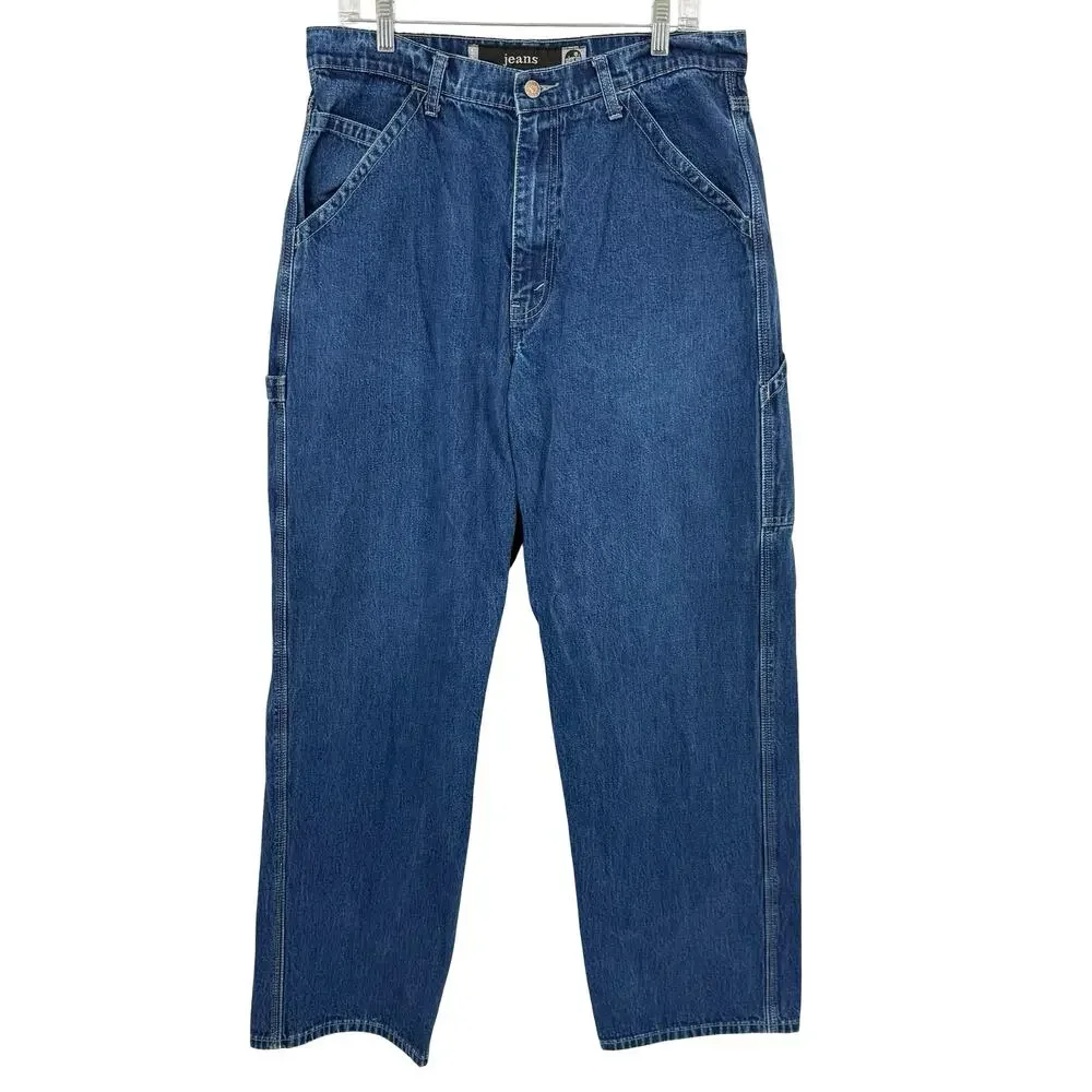 Vintage y2k Mens Levis SilverTab Baggy Skater Carpenter Blue Denim Jeans (34x32)